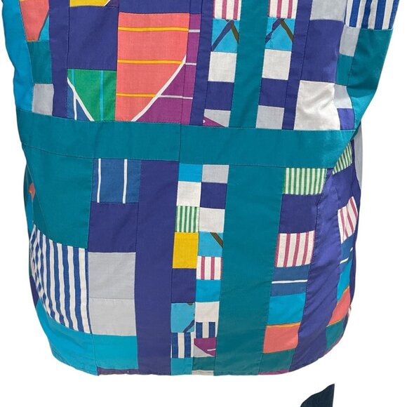 Handmade Patchwork Kimono Jacket Colorful Boho Art Wear Retro Oversized Eclectic - Picture 3 of 10